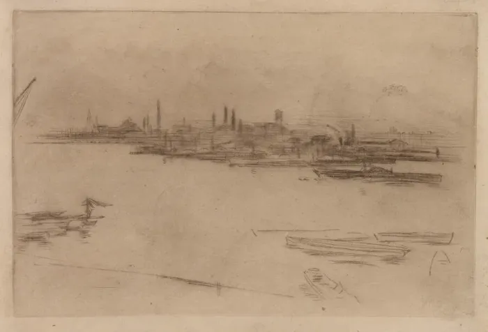 Framed Print : Battersea Morn, 1875. Creator: James Abbott McNeill Whistler Framed Print : Battersea Morn, 1875. Creator: James Abbott McNeill Whistler