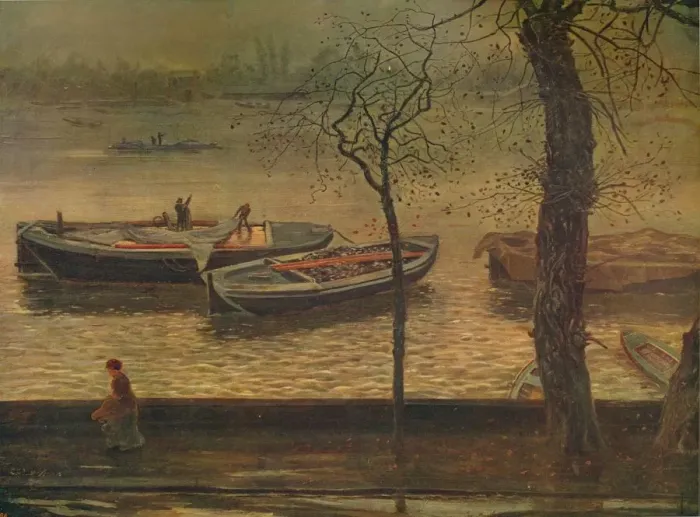 Framed Print : Battersea Reach, c1870, (c1915). Artist: Cecil Gordon Lawson Framed Print : Battersea Reach, c1870, (c1915). Artist: Cecil Gordon Lawson