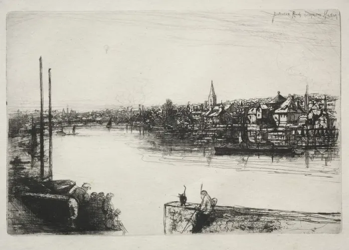 Framed Print : Battersea Reach. Creator: Francis Seymour Haden (British, 1818-1910) Framed Print : Battersea Reach. Creator: Francis Seymour Haden (British, 1818-1910)