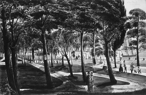 Battery Park, New York, 1849. Creator: Christian Gottlieb Cantzlier