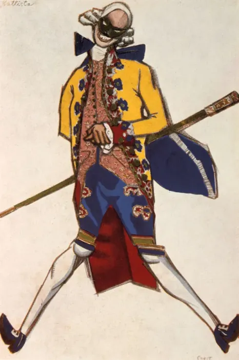 Framed Print : Battista, costume design for a comedy by Carol Goldoni, 1917. Artist: Leon Bakst Framed Print : Battista, costume design for a comedy by Carol Goldoni, 1917. Artist: Leon Bakst