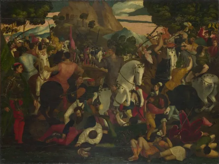 Framed Print : A Battle, 1530s. Artist: Italian master Framed Print : A Battle, 1530s. Artist: Italian master
