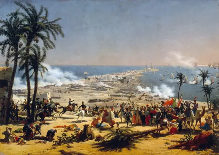 Framed Print : Battle of Aboukir, 25 July 1799. Artist: Lejeune, Louis-Francois, Baron (1775-1848) Framed Print : Battle of Aboukir, 25 July 1799. Artist: Lejeune, Louis-Francois, Baron (1775-1848)