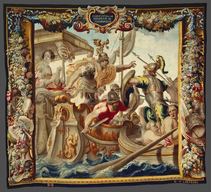 Framed Print : The Battle of Actium from The Story of Caesar and Cleopatra, Brussels, c. 1680 Framed Print : The Battle of Actium from The Story of Caesar and Cleopatra, Brussels, c. 1680