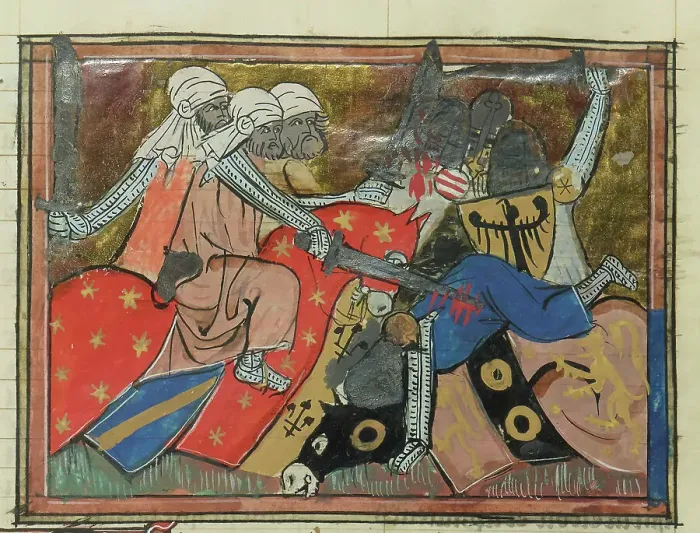 Framed Print : The Battle of Ager Sanguinis on June 28, 1119, 1337. Creator: Maître de Fauvel (active 1314-1340)