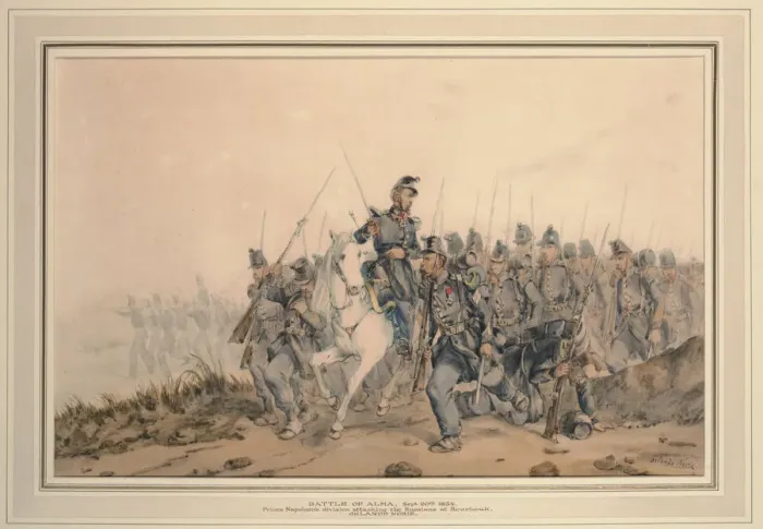 Framed Print : The Battle of the Alma on 20 September 1854, 1854. Artist: Norie, Orlando (1832-1901) Framed Print : The Battle of the Alma on 20 September 1854, 1854. Artist: Norie, Orlando (1832-1901)