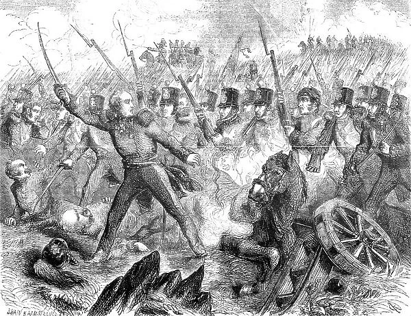 The Battle of Alma: General Brown leading on the 23rd Regiment to the Russian Batteries, 1854. Creator: Unknown