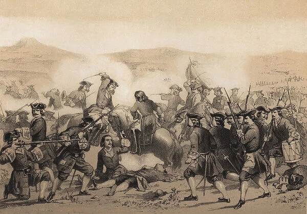 Battle of Almansa. April 25, 1707, between the armies of Philip V and the Archduke of Austria