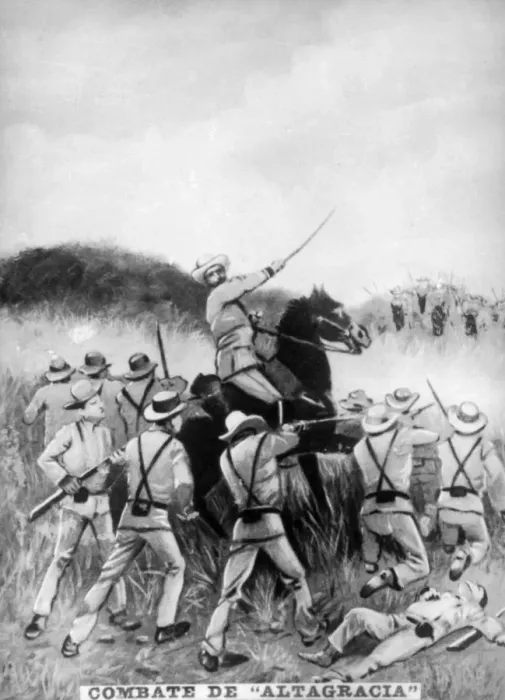 Framed Print : Battle of Altagracia, 22nd June 1895, c1910 Framed Print : Battle of Altagracia, 22nd June 1895, c1910