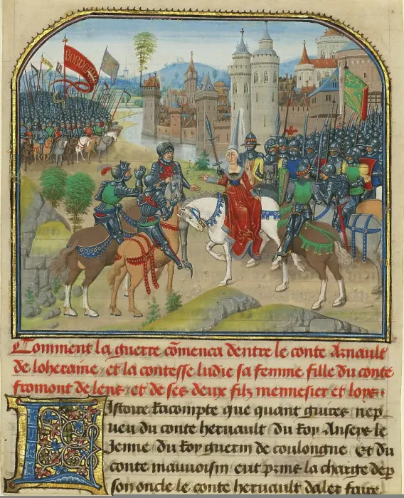 Framed Print : The Battle Between Arnault de Lorraine and His Wife Lydia, written 1463-1465; illuminated 1467-1472. Creators: Loyset Liedet, Pol Fruit Framed Print : The Battle Between Arnault de Lorraine and His Wife Lydia, written 1463-1465; illuminated 1467-1472. Creators: Loyset Liedet, Pol Fruit