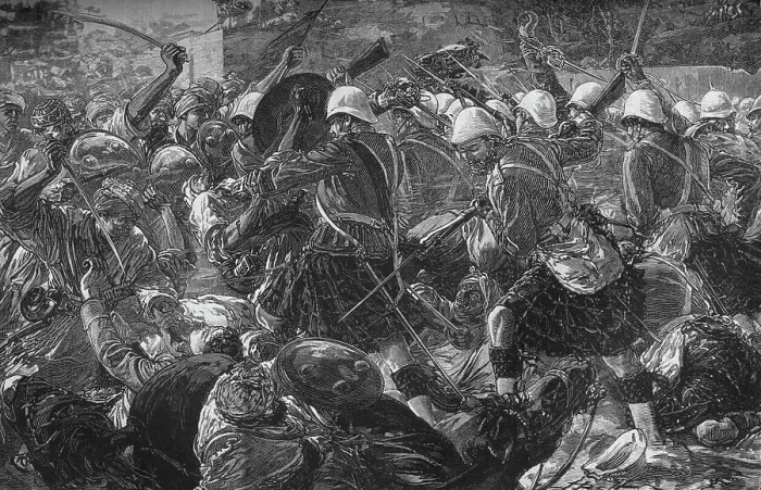 Framed Print : Battle of Baba Wali: The Highlanders Clearing a Village, c1880 Framed Print : Battle of Baba Wali: The Highlanders Clearing a Village, c1880