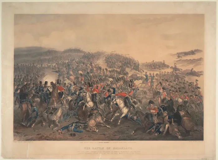 Framed Print : The Battle of Balaclava on 25 October 1854, 1855. Artist: Norie, Orlando (1832-1901) Framed Print : The Battle of Balaclava on 25 October 1854, 1855. Artist: Norie, Orlando (1832-1901)
