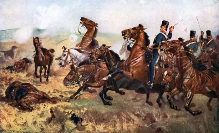 Framed Print : Battle of Balaclava, 25th October 1854, (c1920). Artist: John Charlton Framed Print : Battle of Balaclava, 25th October 1854, (c1920). Artist: John Charlton