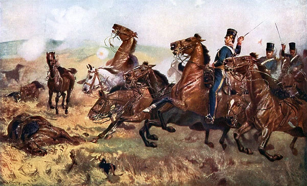 Battle of Balaclava, 25th October 1854, (c1920). Artist: John Charlton