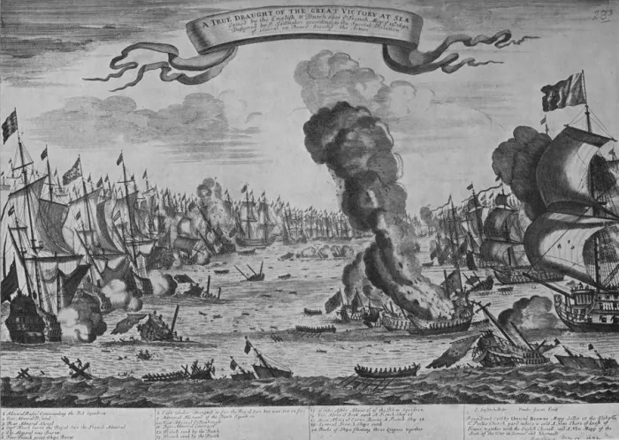 Framed Print : The Battle of Barfleur, c1695, (1924). Artist: Isaac Sailmaker