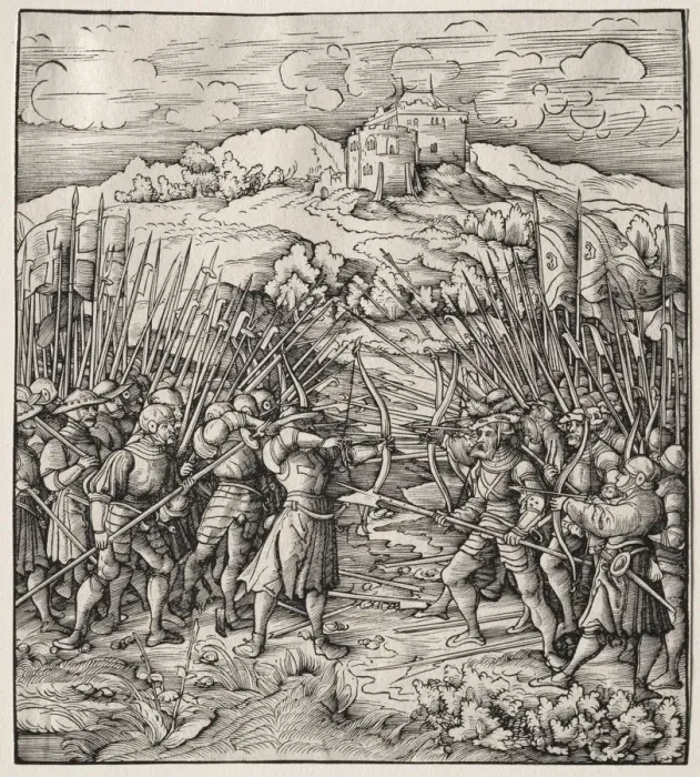 Framed Print : The Battle Against the Blue Company, 1512-1518. Creator: Leonhard Beck (German, c Framed Print : The Battle Against the Blue Company, 1512-1518. Creator: Leonhard Beck (German, c
