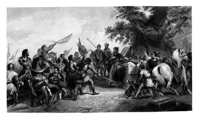 Framed Print : The Battle of Bouvines, 27 July 1214, (1875). Artist: CH Jeens Framed Print : The Battle of Bouvines, 27 July 1214, (1875). Artist: CH Jeens