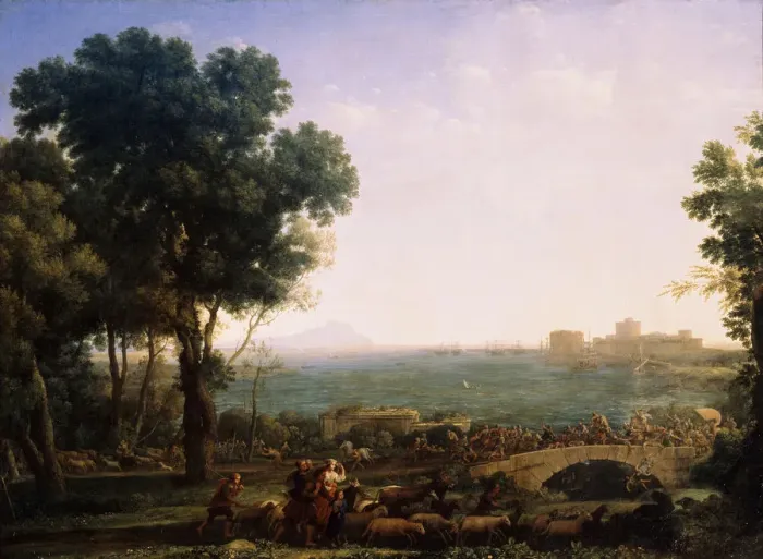 Framed Print : Battle on the Bridge, (Battle between Emperors Maxentius and Constantine), 1655. Artist: Claude Lorrain Framed Print : Battle on the Bridge, (Battle between Emperors Maxentius and Constantine), 1655. Artist: Claude Lorrain