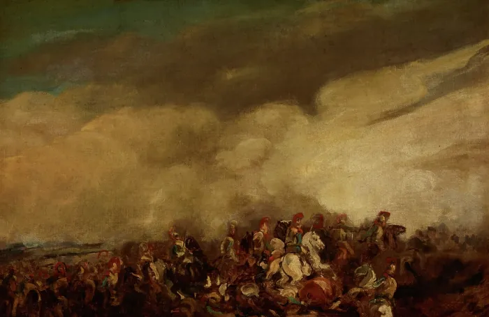 Framed Print : Battle, c1835. Creator: Piotr Michalowski Framed Print : Battle, c1835. Creator: Piotr Michalowski