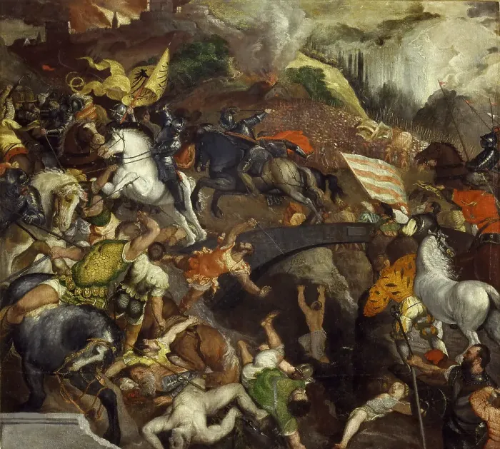 Framed Print : The Battle of Cadore. Creator: Titian, (after) Framed Print : The Battle of Cadore. Creator: Titian, (after)