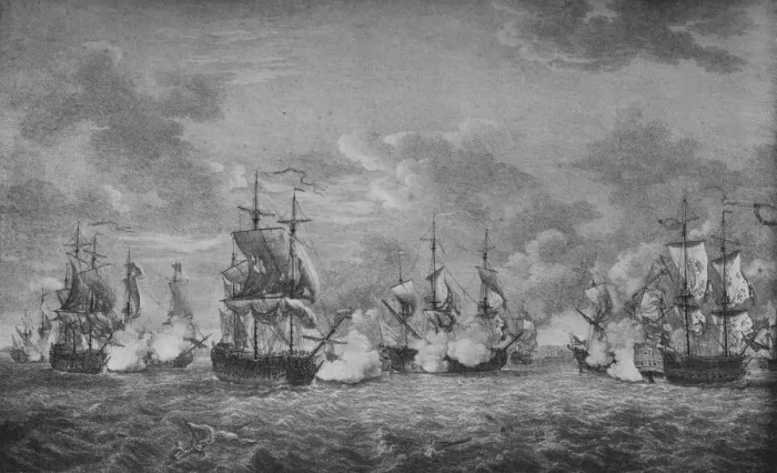 Framed Print : The Battle of Cap-Francais, c1760. Artist: Richard Paton Framed Print : The Battle of Cap-Francais, c1760. Artist: Richard Paton