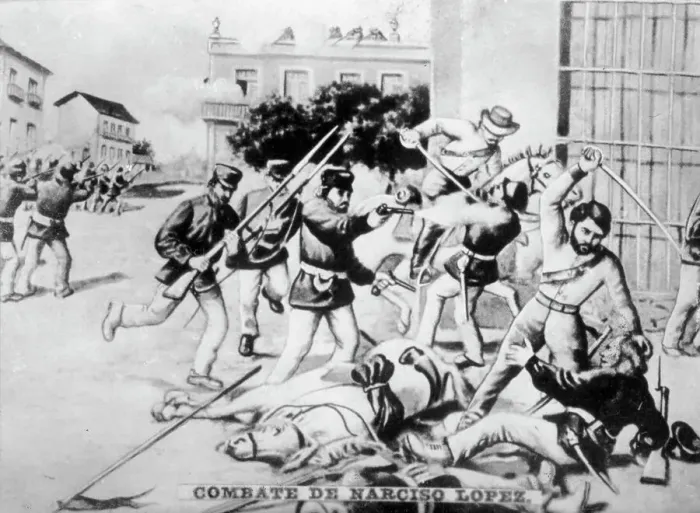 Framed Print : Battle of Cardenas, (1850), 1920s Framed Print : Battle of Cardenas, (1850), 1920s