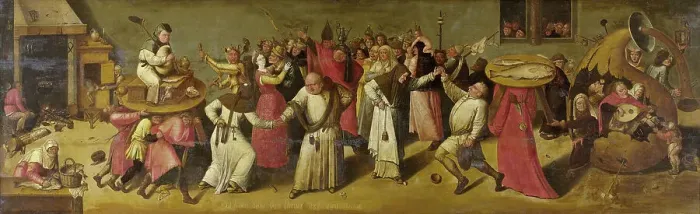 Framed Print : Battle between Carnival and Lent, c.1600-c.1620. Creator: Jheronimus Bosch (manner of) Framed Print : Battle between Carnival and Lent, c.1600-c.1620. Creator: Jheronimus Bosch (manner of)