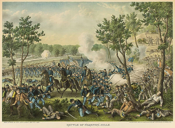 The Battle of Champion Hills, 1887. Creators: Unknown, Louis Kurz, Kurz and Allison