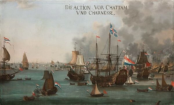 The Battle of Chatham, ca 1667. Creator: Stoop, Willem van der (c. 1620-1669)