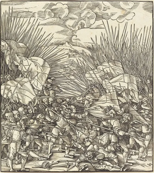 Framed Print : Battle of Cividale. Creator: Hans Schäufelein the Elder Framed Print : Battle of Cividale. Creator: Hans Schäufelein the Elder