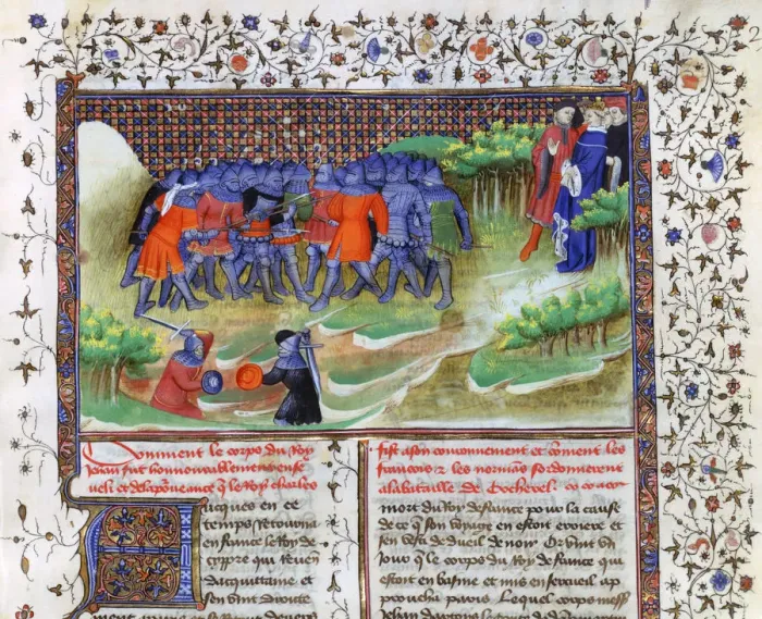 Framed Print : Battle of Cocherel, 1364, (15th century) Framed Print : Battle of Cocherel, 1364, (15th century)