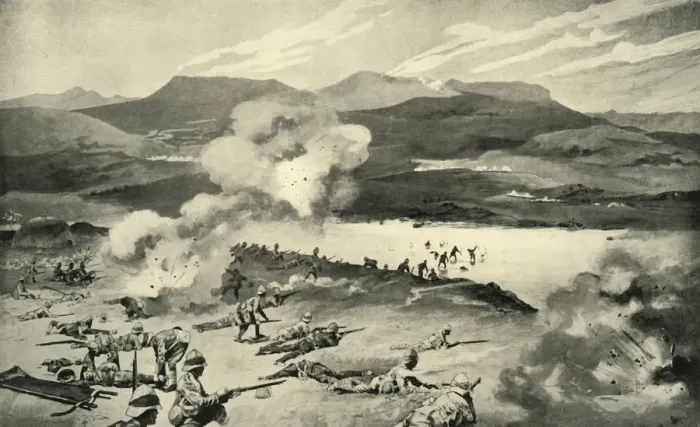 Framed Print : The Battle of Colenso - The Dublin Fusiliers Attempt to Ford the Tugela, 1900. Creators Framed Print : The Battle of Colenso - The Dublin Fusiliers Attempt to Ford the Tugela, 1900. Creators