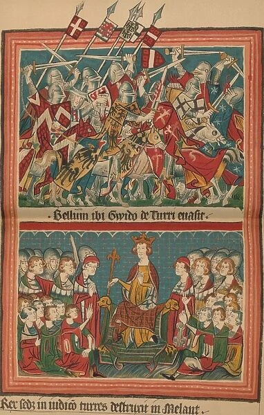 Battle and Court of Justice During Henry VIIs March Upon Rome: A Page from the Codex Balduineus