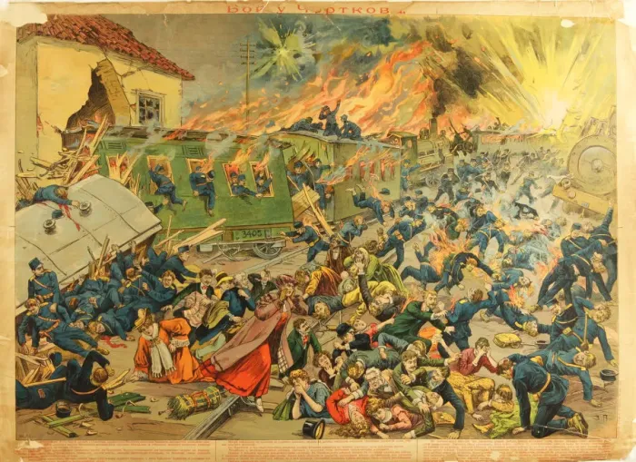 Framed Print : The Battle at Czortkow, 1914. Artist: Anonymous Framed Print : The Battle at Czortkow, 1914. Artist: Anonymous