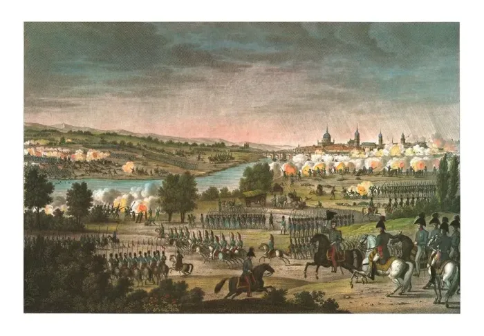 Framed Print : Battle of Dresden, 26 August 1813, (c1850). Artists: Francois-Louis Couche, Edme Bovinet Framed Print : Battle of Dresden, 26 August 1813, (c1850). Artists: Francois-Louis Couche, Edme Bovinet