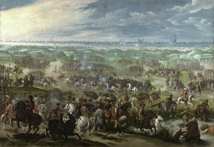 Framed Print : The Battle of the Dunes on 2 July 1600, 1640. Creator: Vrancx, Sebastiaen (1574-1647) Framed Print : The Battle of the Dunes on 2 July 1600, 1640. Creator: Vrancx, Sebastiaen (1574-1647)