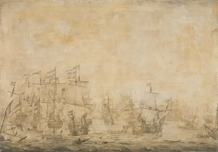 Framed Print : Battle between the Dutch and Swedish Fleets, in the Sound, 8 November 1658, 1658-1693. Creator: Willem van de Velde I Framed Print : Battle between the Dutch and Swedish Fleets, in the Sound, 8 November 1658, 1658-1693. Creator: Willem van de Velde I