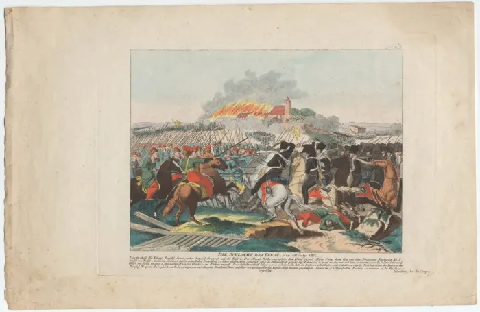 Framed Print : The Battle of Eckau on 19 July 1812. Artist: Campe, August Friedrich Andreas (1777-1846) Framed Print : The Battle of Eckau on 19 July 1812. Artist: Campe, August Friedrich Andreas (1777-1846)