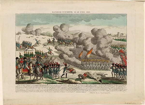 The Battle of Eggmuhl on 22 April 1809, ca 1809. Artist: Anonymous
