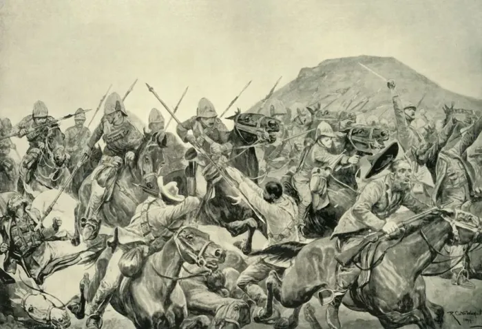 Framed Print : The Battle of Elandslaagte - Charge of the 5th Lancers, 1900 Framed Print : The Battle of Elandslaagte - Charge of the 5th Lancers, 1900