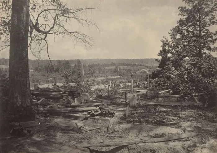 Framed Print : The Battle Field of Peach Tree Creek, Georgia, 1860s. Creator: George N. Barnard Framed Print : The Battle Field of Peach Tree Creek, Georgia, 1860s. Creator: George N. Barnard