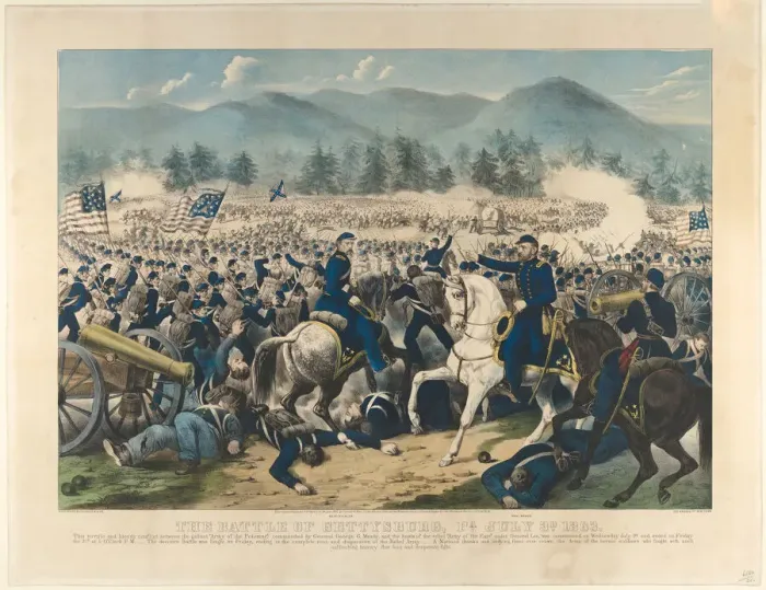 Framed Print : The Battle of Gettysburg, Pa. July 3rd, 1863, 1863. Creator: Currier and Ives Framed Print : The Battle of Gettysburg, Pa. July 3rd, 1863, 1863. Creator: Currier and Ives