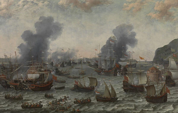 The Battle of Gibraltar, 25 April 1607, c. 1617. Artist: Willaerts, Adam (1577-1664)