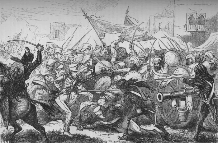 Framed Print : The Battle of Goojerat, c1880 Framed Print : The Battle of Goojerat, c1880