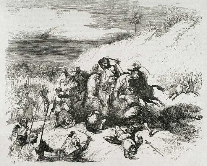 Framed Print : Battle of Guadalete, July 19-26, 711, (1852). Creator: Unknown Framed Print : Battle of Guadalete, July 19-26, 711, (1852). Creator: Unknown