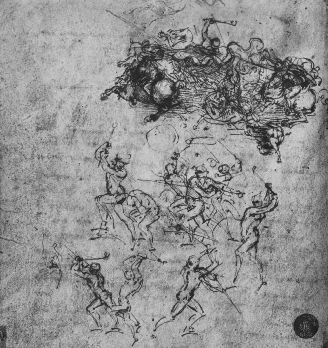 Framed Print : Battle of Horsemen and of Footsoldiers, c1480 (1945). Artist: Leonardo da Vinci Framed Print : Battle of Horsemen and of Footsoldiers, c1480 (1945). Artist: Leonardo da Vinci