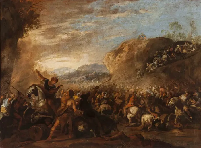 Framed Print : Battle between the Israelites and the Amalekites Framed Print : Battle between the Israelites and the Amalekites