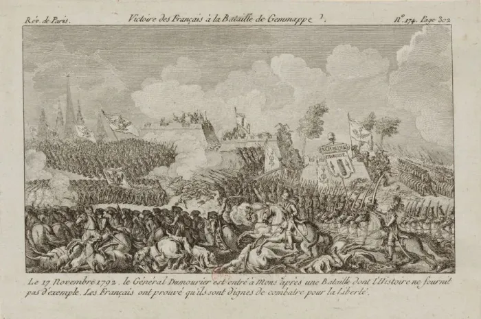 Framed Print : The Battle of Jemappes, 1792. Creator: Anonymous Framed Print : The Battle of Jemappes, 1792. Creator: Anonymous