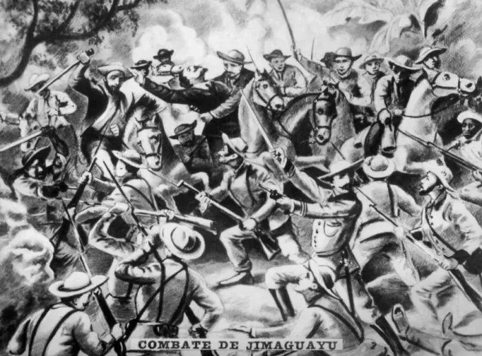 Framed Print : Battle of Jimaguaya, (1873), 1920s Framed Print : Battle of Jimaguaya, (1873), 1920s