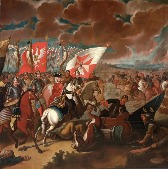 Framed Print : The Battle of Kalisz on 29 October 1706, ca 1730. Creator: Anonymous Framed Print : The Battle of Kalisz on 29 October 1706, ca 1730. Creator: Anonymous